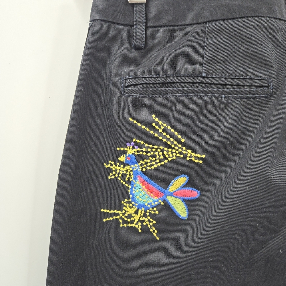 Johnny Was Pants Black‎ Embroidered Cargo Crop - Picture 6 of 15